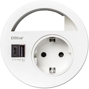 Produktbild für Einbausteckdose EVOline Circle80, mit 3 m Kabel