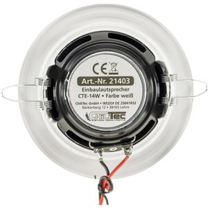 Produktbild für Einbaulautsprecher ChiliTec CTE-14W, weiß, 15 W, 1-Weg