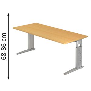 Schreibtisch Hammerbacher U-Serie, buche / silber