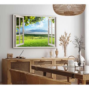 Produktbild für Wandbild Sinus-Art Fensterbild Sommer Landschaft, 120 x 80 cm