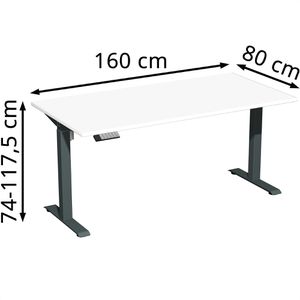 Produktbild für Schreibtisch Geramöbel Elevate Home, weiß / anthrazit