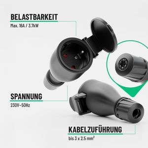 Produktbild für Schutzkontakt-Kupplung Greate 501401, schwarz