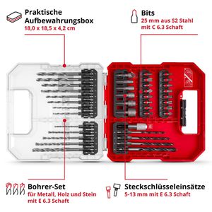 Produktbild für Bohrer-Bit-Set Einhell L-Case, 109053