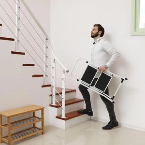 Produktbild für Klapptritt Songmics GSL12WT, weiß, aus Stahl