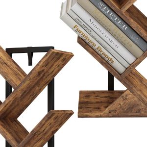 Produktbild für Bücherregal Vicco Fyrk, schwarz / dunkelbraun