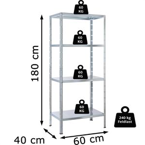 Produktbild für Schwerlastregal Schulte-Regalwelt 4 Metallböden