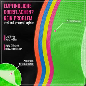 Produktbild für Gewebeband Poppstar 1010926, Neon