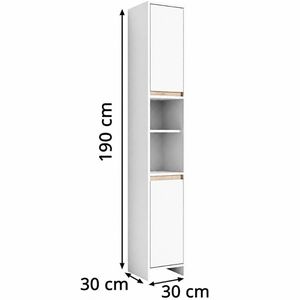 Produktbild für Badschrank Vicco Emma, weiß / sonoma eiche