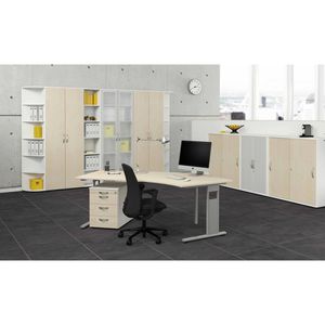 Produktbild für Rollcontainer Geramöbel Flex, aus Holz, ahorn / lichtgrau