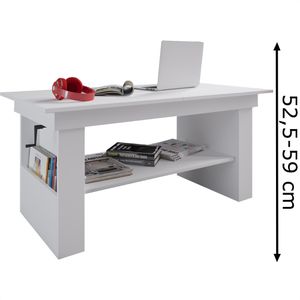 Produktbild für Couchtisch VCM Kobila 915189, weiß, rechteckig