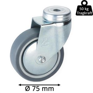 Produktbild für Apparaterolle Dörner+Helmer 773200C, mit Rückenloch