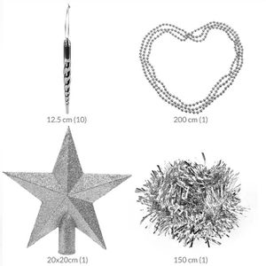 Produktbild für Weihnachtskugeln Deuba 103311, silber