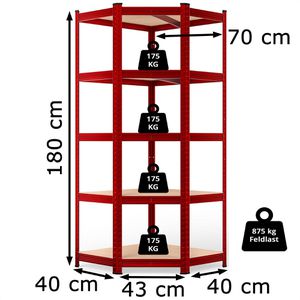 Produktbild für Schwerlastregal Monzana 109722, 5 Holzböden