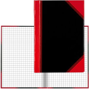 Notizbuch Bantex 100302822 Chinakladde, schwarz / rot, A7