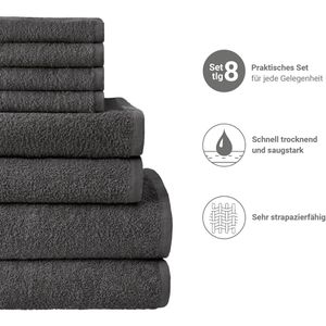 Produktbild für Handtuch NatureMark Frottier Set, anthrazit