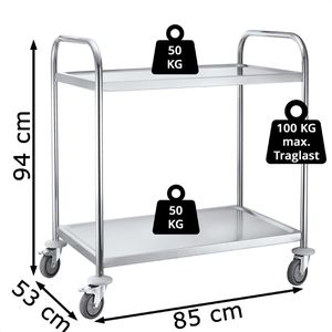 Produktbild für Servierwagen Böttcher-AG silber, aus Edelstahl