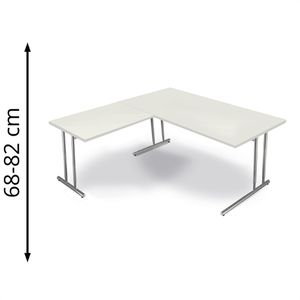 Produktbild für Schreibtisch Kerkmann Artline, weiß / chrom