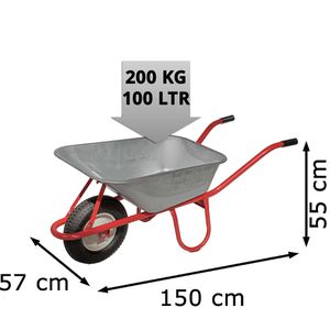 Produktbild für Schubkarre pro-bau-tec 10096, Tragkraft 200 kg