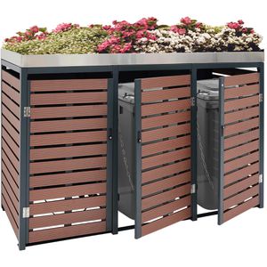 Mülltonnenbox Mendler HWC-K14, WPC/Metall