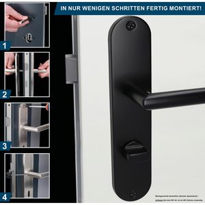 Produktbild für Drückergarnitur Alpertec Conte WC, schwarz