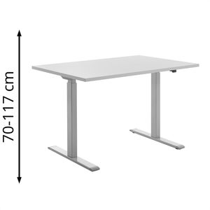Schreibtisch Topstar E-Table, lichtgrau / silber