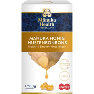 manuka-health Lutschbonbons MGO 400+, Honigbonbons mit Manuka-Honig und Ingwer-Zitrone, 100g