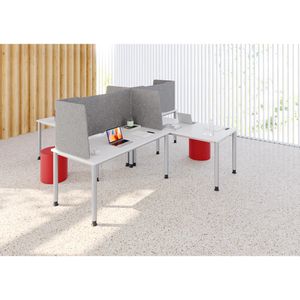 Produktbild für Tischtrennwand Hammerbacher ARE6012, grau