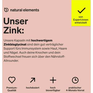 Produktbild für Zink natural-elements 120 Tabletten