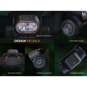 Produktbild für Stirnlampe Fenix FEHM55R schwarz LED, wiederaufladbar