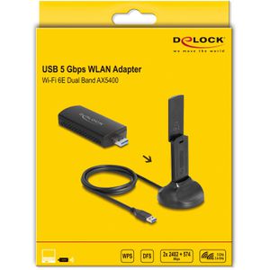 Produktbild für WLAN-Adapter DeLock AX5400, 12774, USB 3.0