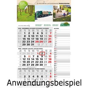 Produktbild für 3-Monatskalender Böttcher-AG Jahr 2026, mit Werbedruck
