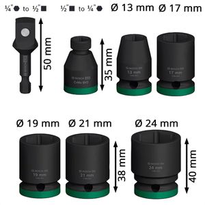 Produktbild für Steckschlüssel Bosch PRO Impact Socket, 7-teilig