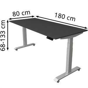 Produktbild für Schreibtisch Kerkmann Move mobile, anthrazit / silber