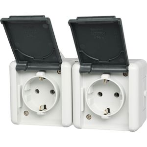 Produktbild für Steckdose Jung 8220 W, WG 800, IP44, Aufputz