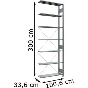 Produktbild für Anbauregal Schulte 12737, 7 Metallböden