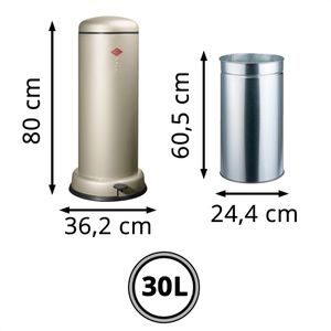 Produktbild für Mülleimer Wesco Big Baseboy, neusilber