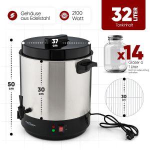 Produktbild für Einkochautomat Proficook PC-EKA 1283, silber, aus Edelstahl