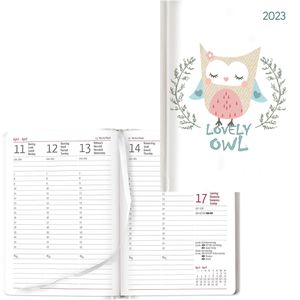Buchkalender Alpha Ladytimer Lovely Owl, Jahr 2023