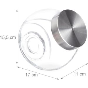 Produktbild für Vorratsglas Relaxdays 10028002 mit Edelstahldeckel