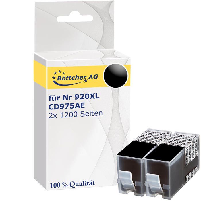 kompatibel für HP 920XL CD975AE 2x schwarz Druckerpatrone - Böttcher AG