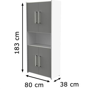 Produktbild für Kombischrank Kerkmann Move, graphit / weiß