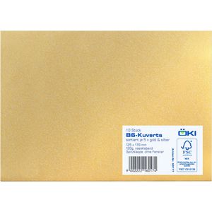 Produktbild für Briefumschläge ÖKI 60177, gold/silber, B6