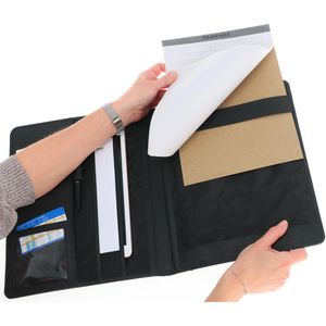 Produktbild für Schreibmappe Alassio 43006, Cremona, schwarz, Echt Leder