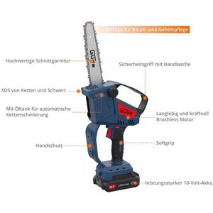 Produktbild für Kettensäge Güde GMK 18-201-05, 58625, Akku