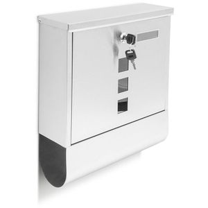 Briefkasten Relaxdays 10018448, silber, aus Edelstahl