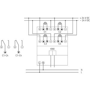 Produktbild für Schaltaktor Theben JM 4 T 24V KNX, 4940260, für Rollladen