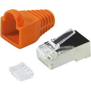 Produktbild für Modularstecker LogiLink MP0022O, orange Tülle, Cat.6/7, RJ45
