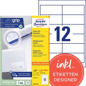 Produktbild für Universaletiketten Zweckform 3659-200, selbstklebend, weiß