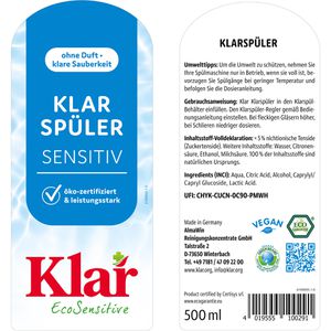 Produktbild für Klarspüler Klar EcoSensitive, ohne Duftstoffe