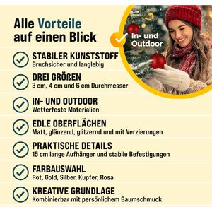 Produktbild für Weihnachtskugeln Deuba 102112, silber